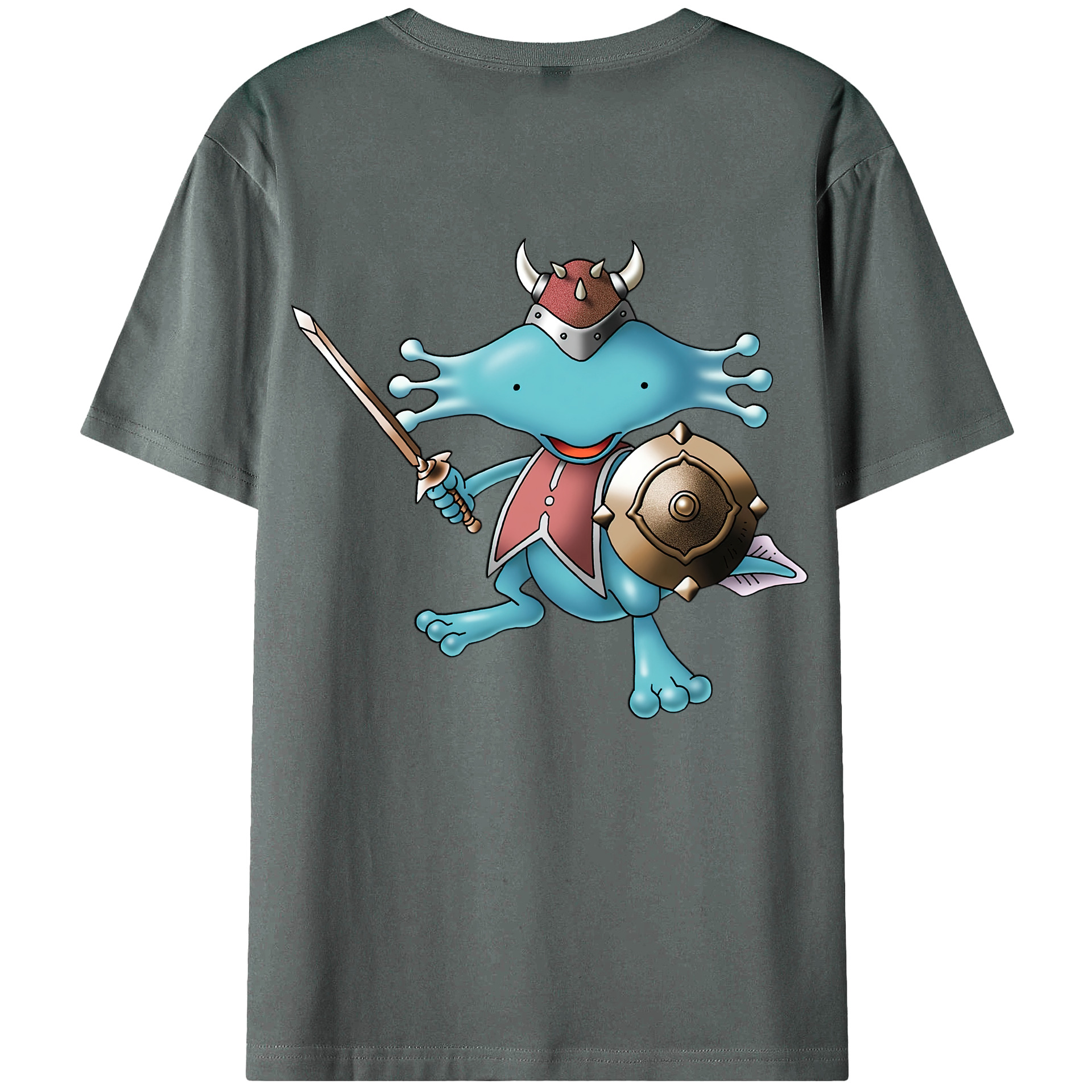 （画像用） ドラゴンクエスト Doragon Kuesuto Dragon Quest 綿100％ メンズ半袖Tシャツ（バックプリント） 通気性